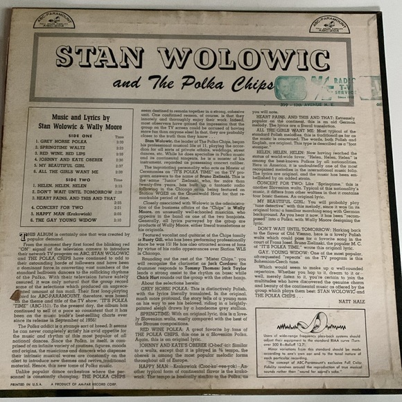 Record | Stan Wolowic and The Polka Chips | ABC-Paramount | Vintage Music - Picture 3 of 8